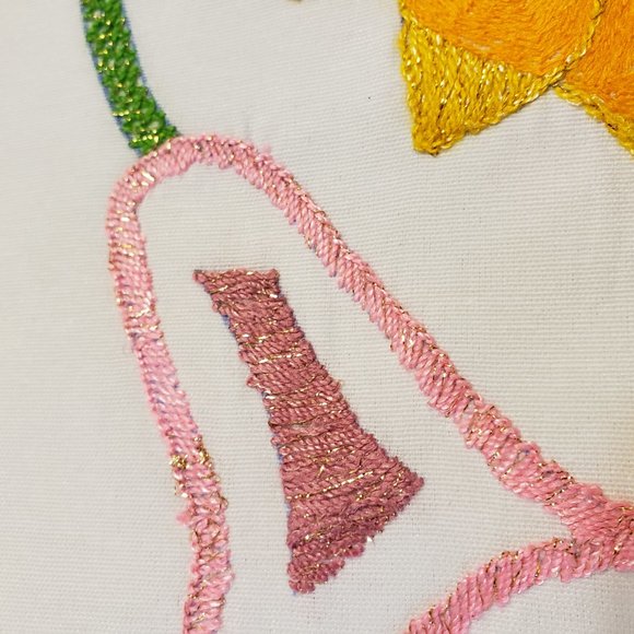 Hand Embroidered Pillow Case Sham Sunflower and Calla Lilies Lily ~ 2 AVAILABLE - Picture 6 of 8